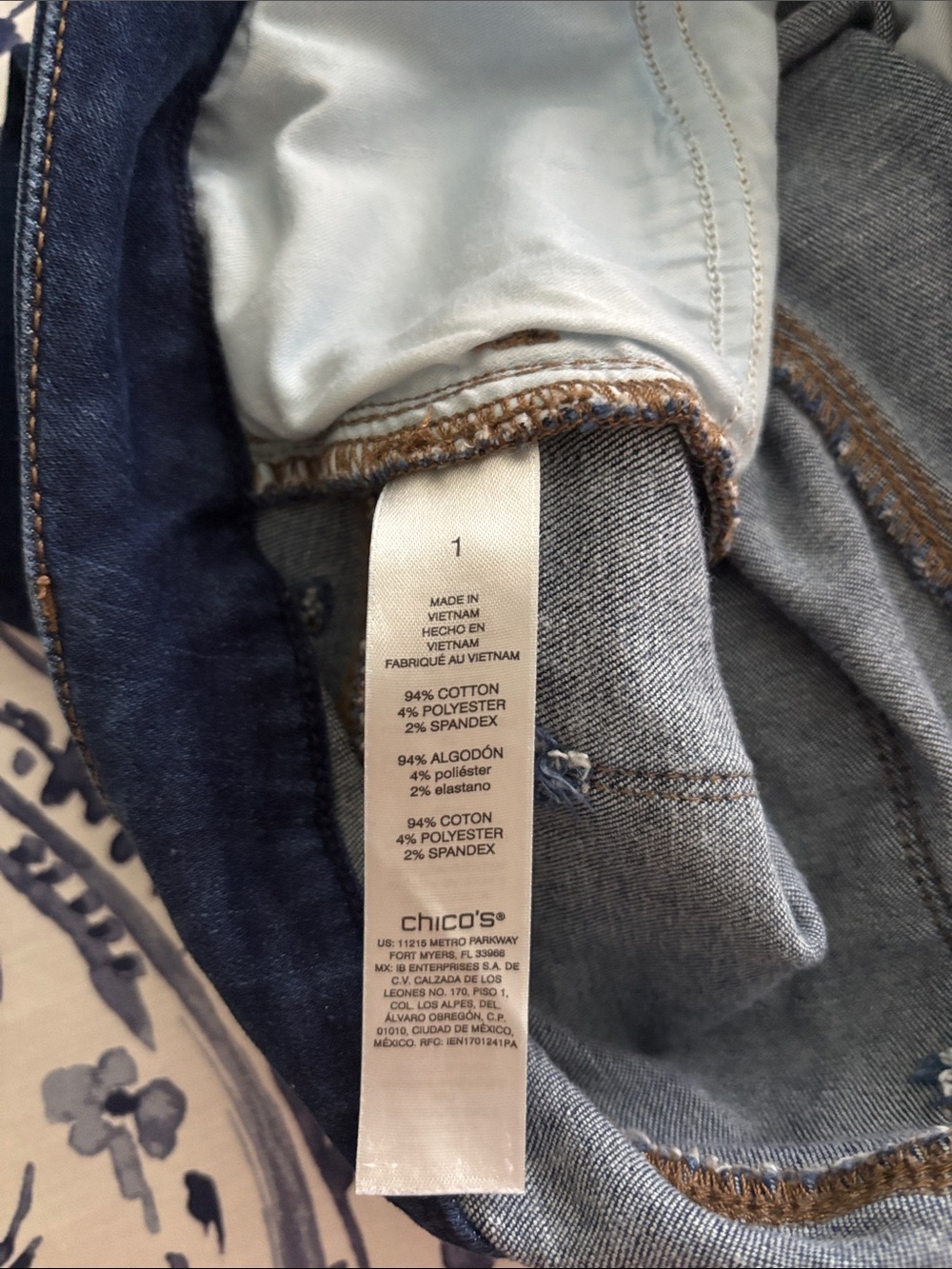Chico's Dark Blue Stretch Skinny Jeans - Picture 2 of 3